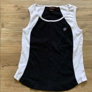 Ariat black & white ridding tank top